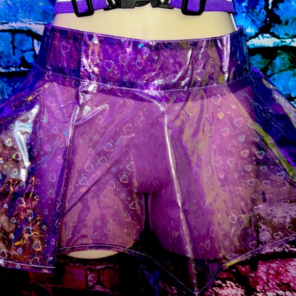 NEW Purple Vinyl Skirt - Picture 3 of 13